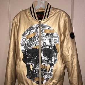 Reelistik Mens Bomber Jacket Gold Like New Worn Once NWOT